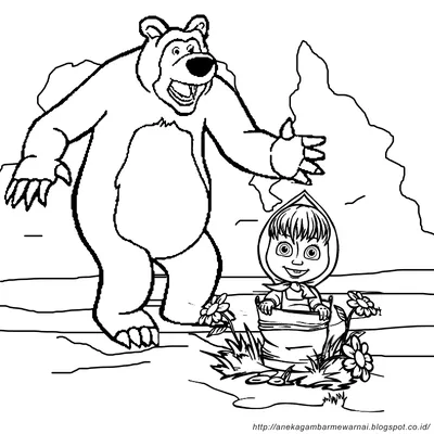 Маша и медведь раскраска для малышей - 61 фото