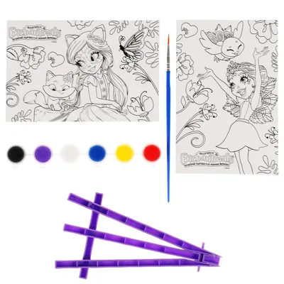 Set/crianças TV WA энчантималс, pintura холстов pelo contorno 2 pcs, 10 х15  cm, multi arte 100canv2 en1|Livro para colorir| - AliExpress