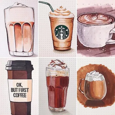 Рисунки для скетчбука кофе (26 фото) » Рисунки для срисовки и не только