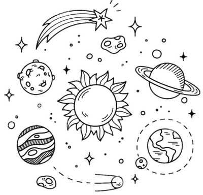Космос картинки для срисовки - 61 фото