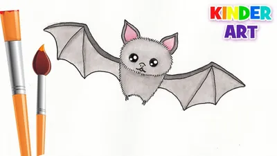 Летучая мышь на хэллоуин рисунок для детей - 53 фото