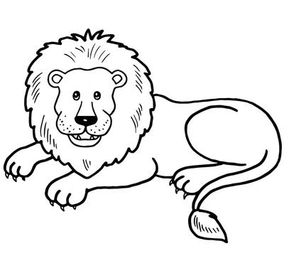 Картинка лев с короной ❤ для срисовки