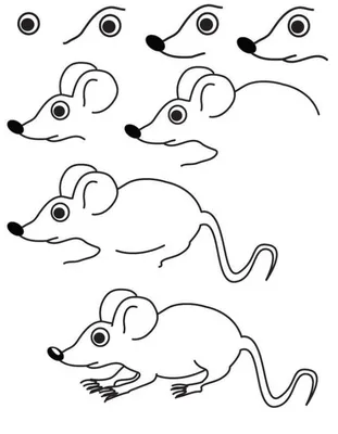 Картинки для срисовки маркерами мишки (29 шт)
