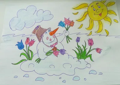 Детский рисунок весна красна - 60 фото