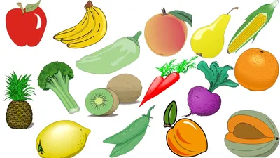 Легкие рисунки фрукты и овощи для срисовки