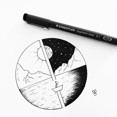 Простые рисунки для срисовки в скетчбук для начинающих ручкой (43 шт)