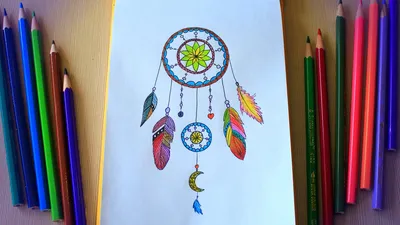 DIY: Мой SketchBOOK РИСУЮ ♥ Ловец снов ♥ Doodling ♥ Идеи для скетчбука, ЛД  - YouTube