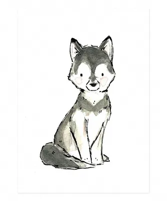 Нарисованный волк сбоку - 47 фото