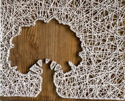 Моё перо в технике String Art | Пикабу