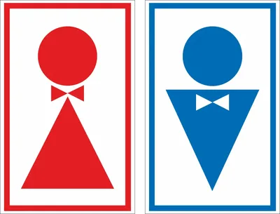Цветные таблички для мужского и женского туалета - ПринтМания
