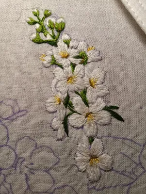 Вышивка на платье. Вышивка гладью по тончайшему маркизету.  #embroidery#flowers #details #dekop #вышивка#цве… | Bordados florales,  Edredones bordados, Bordado crewel