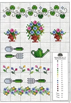 Подборка простых и маленьких схем вышивки крестом с цветами для начинающих  | Пикабу