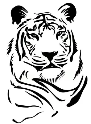 Трафареты для выжигания по дереву: картинка тигра, контурный | Татуировки с  тигром, Животное трафарет, Иллюстрации с тигром