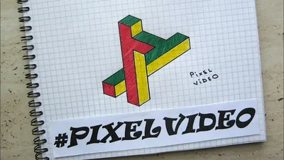 How to draw a 3D triangular optical illusion #pixelvideo - YouTube