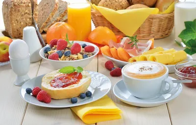 Картинки с завтраком доброе утро - 68 фото