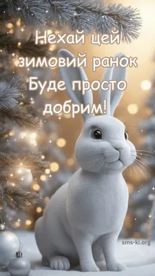 Доброго зимового ранку - гіфка з зайцем | Good morning, Sms, Post