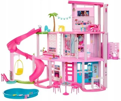 Barbie Dreamhouse - Кукольный домик Dream House с горкой и подъемником + 75  аксессуаров HMX10 купить в Москве | Доставка по России.