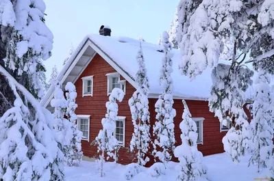Дом в снегу картинки