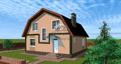 Проект дома Жилой дом с мансардой и террасой КД-171 - 84 м² - Каркасные дома