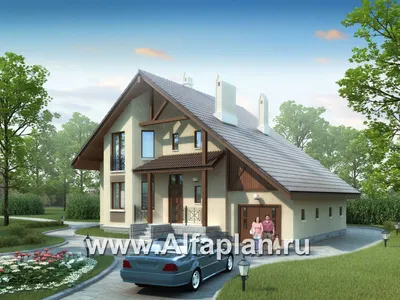 Омск | Проект загородного дома в немецком стиле и с пристроенным гаражом  ИДК 250
