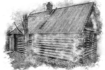 Домик в деревне | Черно Белые Фотографии - Авторский Фотосайт