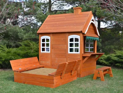 Детский игровой деревянный домик