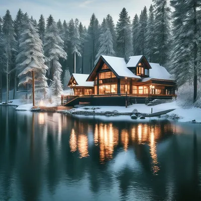Дом в зимнем лесу (много фото) - 
