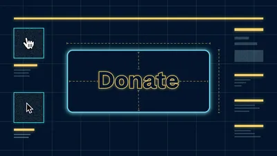 Donate sign on cardboard box with money Royalty Free Vector