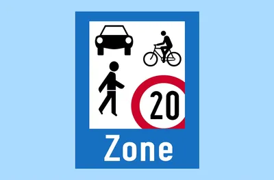 Открытый Волжский - Дорожные знаки, разметка, светофоры - дезориентирующий  знак "Жилая зона"