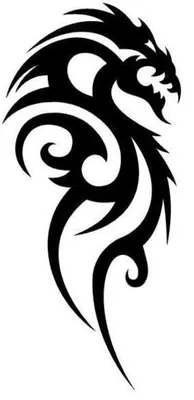 Черно-белая татуировка дракона »  - Макеты для лазерной  резки