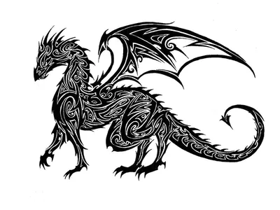 Китайский дракон черно белый - фото и картинки 