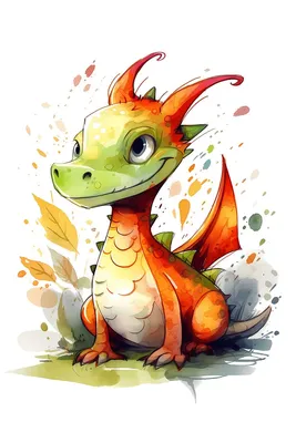 Анимированный 3d дракон из мультика» — создано в Шедевруме