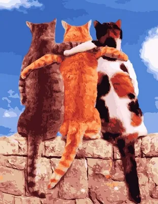 Два котика в обнимку рисунок - 57 фото