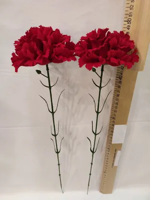 Купить ДВЕ гвоздики бархатные, Искусственные цветы для декора, на праздник  по выгодной цене в интернет-магазине  (948800756)