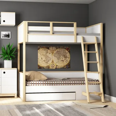 Кровать двухъярусная Каприз-22 (Анкор белый) купить в Хабаровске по низкой  цене в интернет магазине мебели