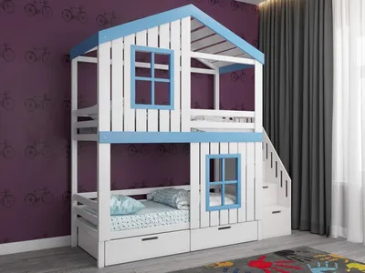 👶 Двухъярусная кровать Белоснежка Дримка 90x190 Дерево - MEBEL-baby