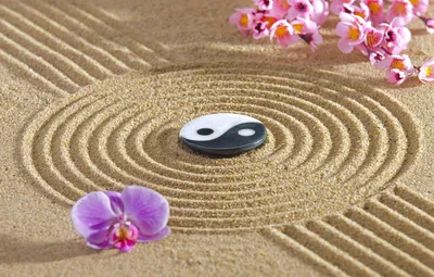 Обои энергия, цветы, камень, Япония, сад, Japan, stone, Дзен, energy,  garden, философия, Zen, sand monk картинки на рабочий стол, раздел разное -  скачать