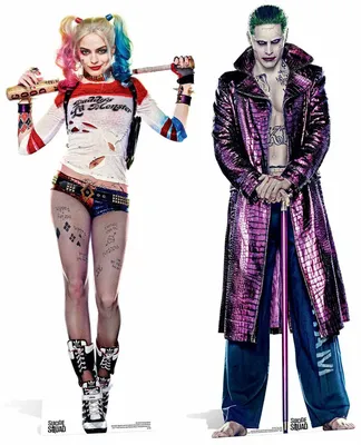 Joker and harley quinn standing together in a dark street on Craiyon