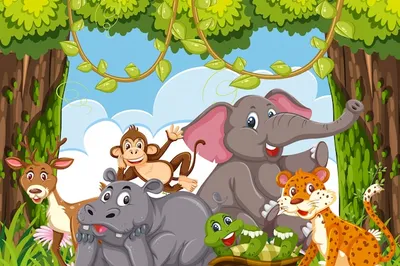 Пазл животные в джунглях - разгадать онлайн из раздела "Для детей" бесплатно