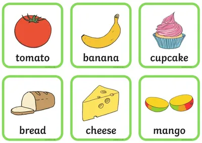 Карточки "Еда и напитки" на английском языке - английские карточки для детей