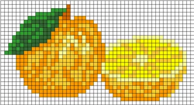 Рисунки еды по клеточкам в тетради - фрукты и напитки для начинающих
