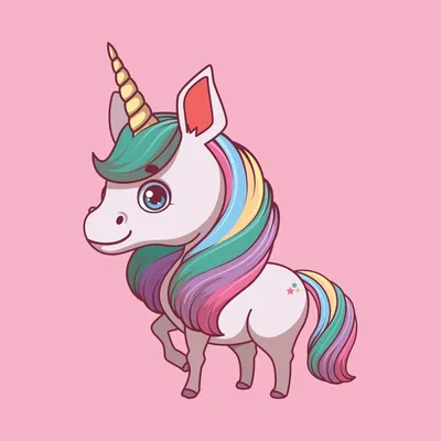 Digital Illustration Little Cute Unicorn Stock Illustration by ©Elena  Schweitzer #209439180