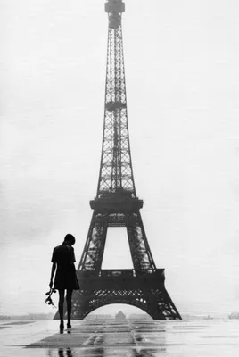 Скачать 1920x1080 эйфелева башня, башня, река, мост, париж, франция, черно- белый обои, картинки full hd, hdtv, fhd, 1080p