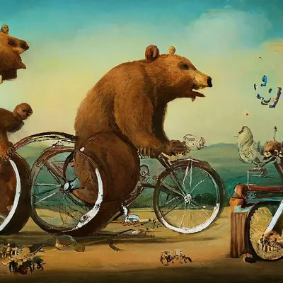 Ехали медведи на велосипеде а за …» — создано в Шедевруме