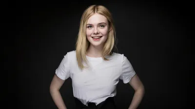 Elle Fanning Wallpaper 4K, Красивая девушка, Портрет, Блондинка