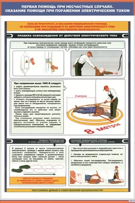 Плакат Оказание помощи при поражении электрическим током купить по выгодной  цене в ProMarket