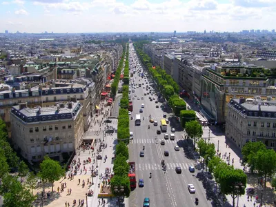 Картина Картина Champs Elysees, Arc de Triomphe (Елисейские Поля,  Триумфальная арка, копия Кристины Виверс) " 60x120 AB191205 купить в Москве