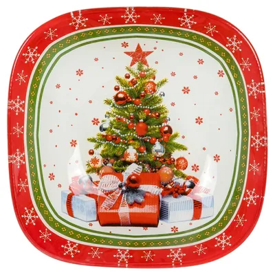 авторская картина "Рождественская елка с подарками"