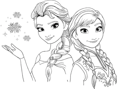 Раскраска Анна и Эльза на коньках | Раскраски Холодное сердце (Frozen  coloring pages). Раскраска Холодное сердце