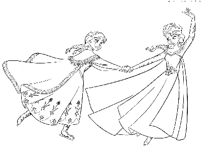 Раскраска Эльза и Анна | Раскраски Холодное сердце (Frozen coloring pages).  Раскраска Холодное сердце